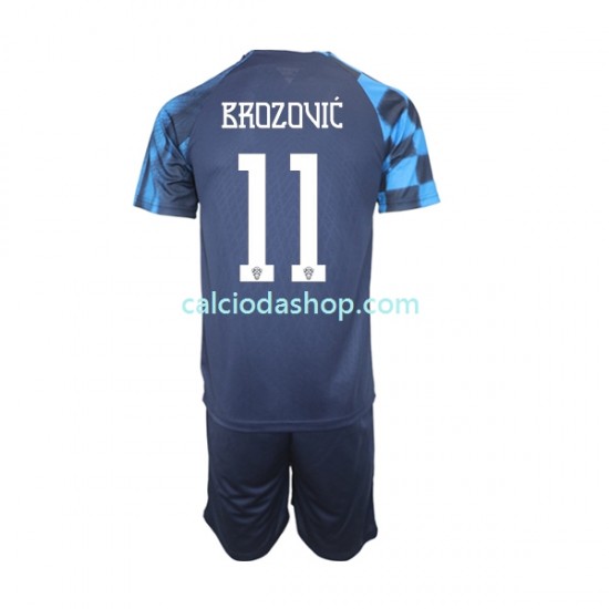 Maglia Croazia Brozovic 11 Gara Away Completo Bambino 2-13 Anni Mondiali 2022 MC