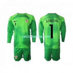 Maglia Portiere Croazia Livakovic 1 Gara Away Completo Bambino 2-13 Anni Mondiali 2022 ML