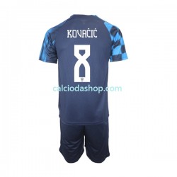 Maglia Croazia Kovacic 8 Gara Away Completo Bambino 2-13 Anni Mondiali 2022 MC