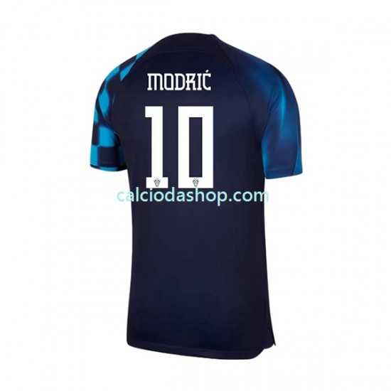 Maglia Croazia Modrić 10 Gara Away Uomo Mondiali 2022 MC