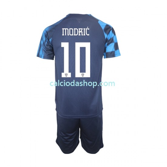 Maglia Croazia Modrić 10 Gara Away Completo Bambino 2-13 Anni Mondiali 2022 MC