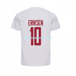 Maglia Danimarca Christian Eriksen 10 Gara Away Uomo Mondiali 2022 MC