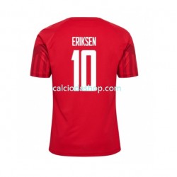 Maglia Danimarca Christian Eriksen 10 Gara Home Uomo Mondiali 2022 MC