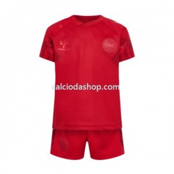 Maglia Danimarca Gara Home Completo Bambino 2-13 Anni Mondiali 2022 MC