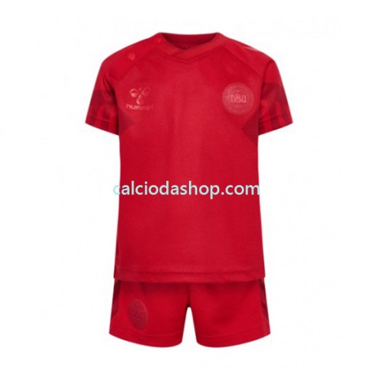 Maglia Danimarca Gara Home Completo Bambino 2-13 Anni Mondiali 2022 MC