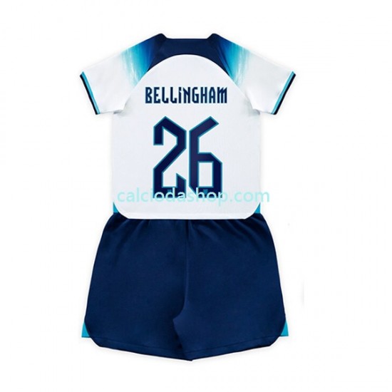 Maglia Inghilterra Bellingham 26 Gara Home Completo Bambino 2-13 Anni Mondiali 2022 MC