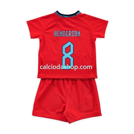 Maglia Inghilterra Henderson 8 Gara Away Completo Bambino 2-13 Anni Mondiali 2022 MC