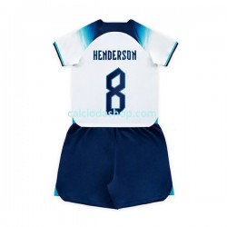 Maglia Inghilterra Henderson 8 Gara Home Completo Bambino 2-13 Anni Mondiali 2022 MC