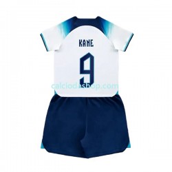 Maglia Inghilterra Kane 9 Gara Home Completo Bambino 2-13 Anni Mondiali 2022 MC