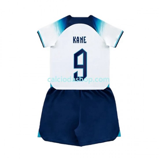 Maglia Inghilterra Kane 9 Gara Home Completo Bambino 2-13 Anni Mondiali 2022 MC