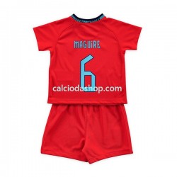 Maglia Inghilterra Maguire 6 Gara Away Completo Bambino 2-13 Anni Mondiali 2022 MC