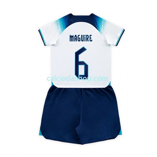 Maglia Inghilterra Maguire 6 Gara Home Completo Bambino 2-13 Anni Mondiali 2022 MC