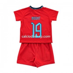 Maglia Inghilterra Mount 19 Gara Away Completo Bambino 2-13 Anni Mondiali 2022 MC