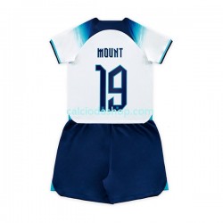 Maglia Inghilterra Mount 19 Gara Home Completo Bambino 2-13 Anni Mondiali 2022 MC