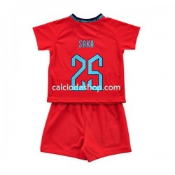 Maglia Inghilterra Saka 25 Gara Away Completo Bambino 2-13 Anni Mondiali 2022 MC