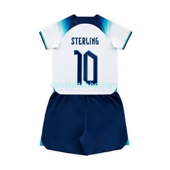 Maglia Inghilterra Sterling 10 Gara Home Completo Bambino 2-13 Anni Mondiali 2022 MC