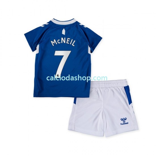 Maglia Everton McNeil 7 Gara Home Completo Bambino 2-13 Anni 2022-2023 MC