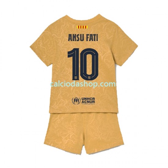 Maglia FC Barcelona Ansu Fat 10 Gara Away Completo Bambino 2-13 Anni 2022-2023 MC