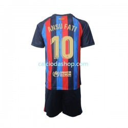 Maglia FC Barcelona Ansu Fati 10 Gara Home Completo Bambino 2-13 Anni 2022-2023 MC