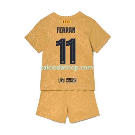 Maglia FC Barcelona Ferran Torres 11 Gara Away Completo Bambino 2-13 Anni 2022-2023 MC