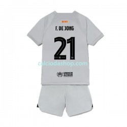 Maglia FC Barcelona Frenkie de Jong 21 Gara Terza Completo Bambino 2-13 Anni 2022-2023 MC