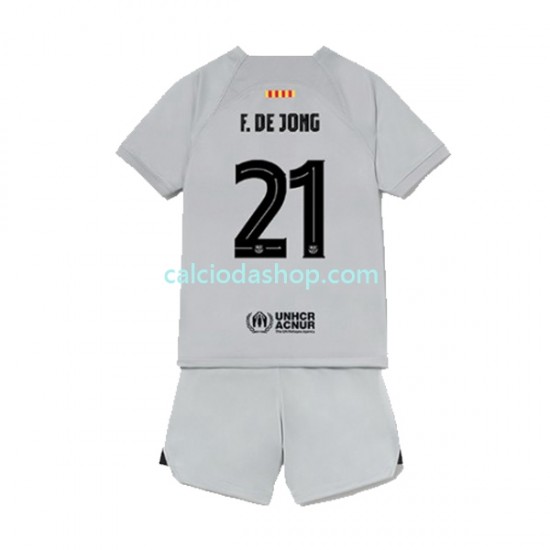 Maglia FC Barcelona Frenkie de Jong 21 Gara Terza Completo Bambino 2-13 Anni 2022-2023 MC