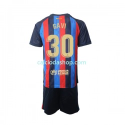 Maglia FC Barcelona Gavi 30 Gara Home Completo Bambino 2-13 Anni 2022-2023 MC