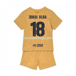 Maglia FC Barcelona Jordi Alba 18 Gara Away Completo Bambino 2-13 Anni 2022-2023 MC