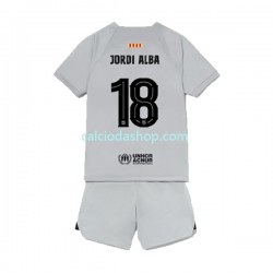 Maglia FC Barcelona Jordi Alba 18 Gara Terza Completo Bambino 2-13 Anni 2022-2023 MC