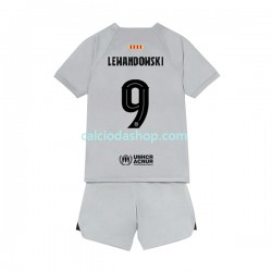 Maglia FC Barcelona Lewandowski 9 Gara Terza Completo Bambino 2-13 Anni 2022-2023 MC