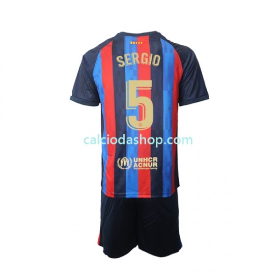 Maglia FC Barcelona Sergio Busquets 5 Gara Home Completo Bambino 2-13 Anni 2022-2023 MC