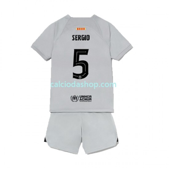 Maglia FC Barcelona Sergio Busquets 5 Gara Terza Completo Bambino 2-13 Anni 2022-2023 MC