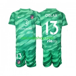 Maglia Portiere Atlético Madrid Jan Oblak 13 Green color Gara Away Completo Bambino 2-13 Anni 2023-2024 MC