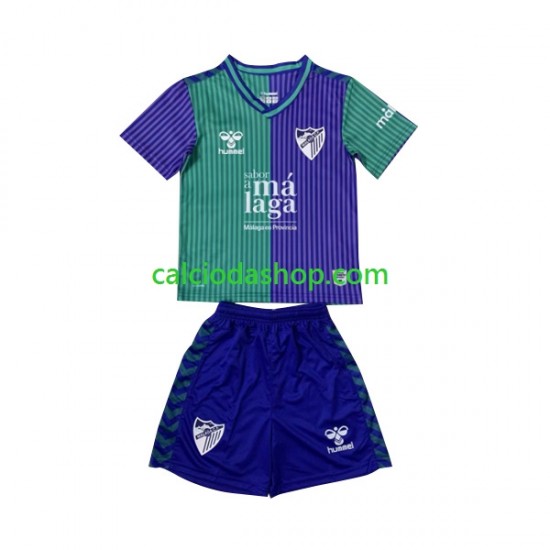 Maglia Málaga CF Gara Away Completo Bambino 2-13 Anni 2023-2024 MC