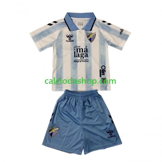 Maglia Málaga CF Gara Home Completo Bambino 2-13 Anni 2023-2024 MC