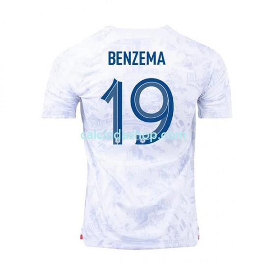 Maglia Francia Benzema 19 Gara Away Uomo Mondiali 2022 MC