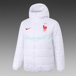 Francia Uomo Giacca con Cappuccio Fleece Bianco