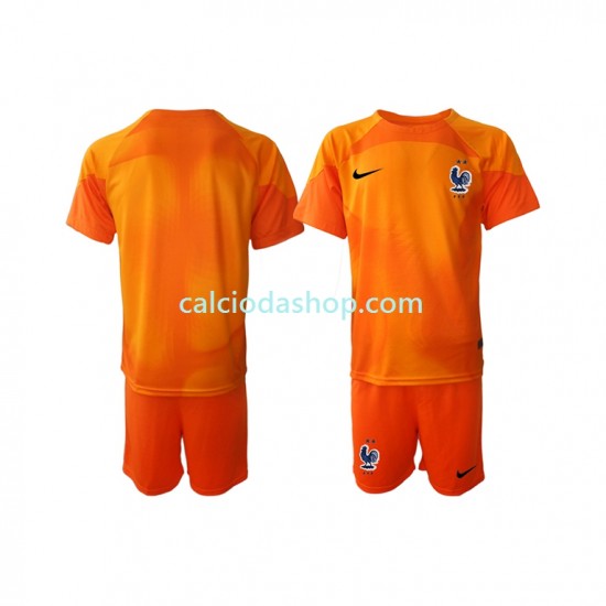 Maglia Portiere Francia Gara Away Completo Bambino 2-13 Anni Mondiali 2022 MC