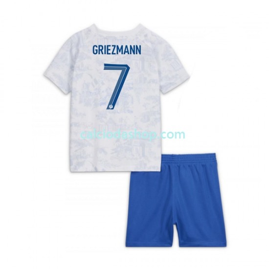 Maglia Francia Griezmann 7 Gara Away Completo Bambino 2-13 Anni Mondiali 2022 MC