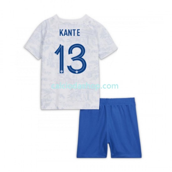 Maglia Francia Kante 13 Gara Away Completo Bambino 2-13 Anni Mondiali 2022 MC