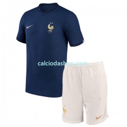 Maglia Francia Gara Home Completo Bambino 2-13 Anni Mondiali 2022 MC