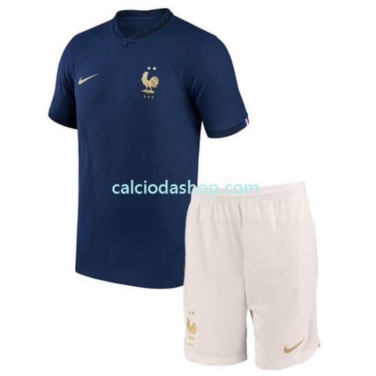 Maglia Francia Gara Home Completo Bambino 2-13 Anni Mondiali 2022 MC