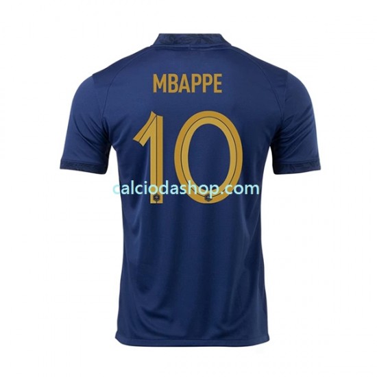 Maglia Francia Mbappé 10 Gara Home Uomo Mondiali 2022 MC