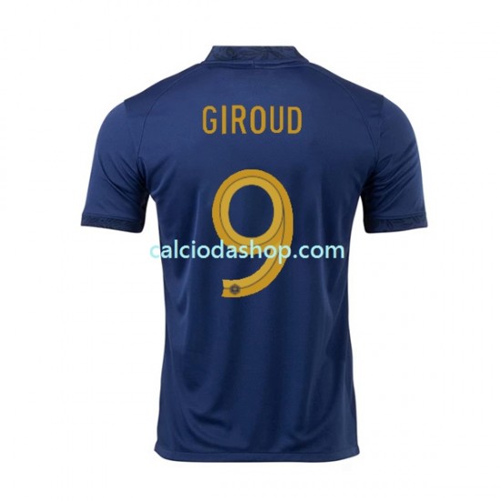 Maglia Francia Olivier Giroud 9 Gara Home Uomo Mondiali 2022 MC