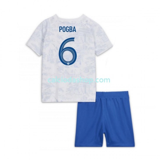 Maglia Francia Pogba 6 Gara Away Completo Bambino 2-13 Anni Mondiali 2022 MC