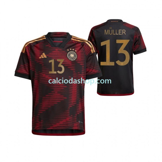 Maglia Germania Thomas Muller 13 Gara Away Uomo Mondiali 2022 MC