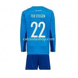 Maglia Portiere Germania ter Stegen 22 Gara Home Completo Bambino 2-13 Anni Mondiali 2022 ML