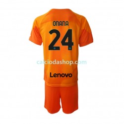 Maglia Portiere Inter Milan Andre Onana 24 Gara Quarto Completo Bambino 2-13 Anni 2022-2023 MC