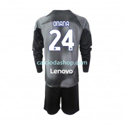 Maglia Portiere Inter Milan Andre Onana 24 Gara Home Completo Bambino 2-13 Anni 2022-2023 ML