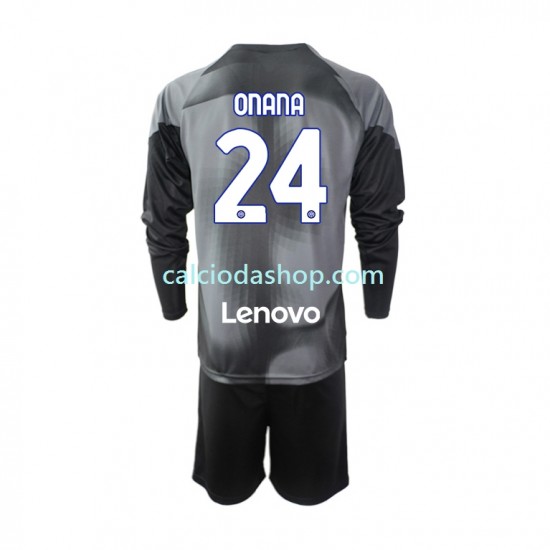 Maglia Portiere Inter Milan Andre Onana 24 Gara Home Completo Bambino 2-13 Anni 2022-2023 ML